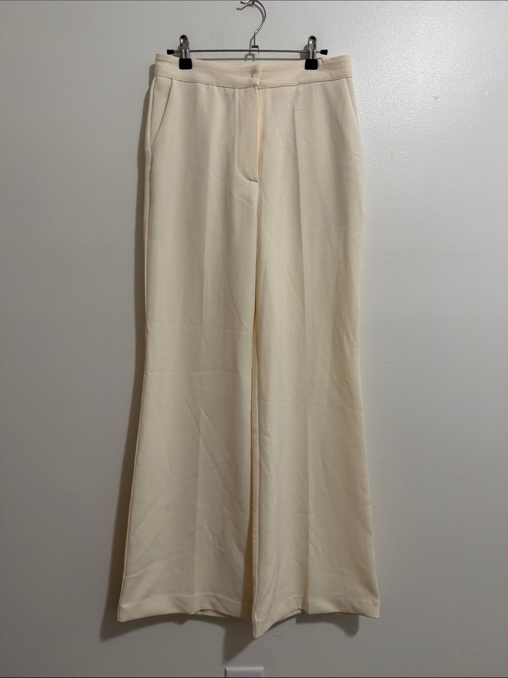 The Frankie Shop Butter Yellow High Rise Wide Leg Trouser Pants Womens Medium